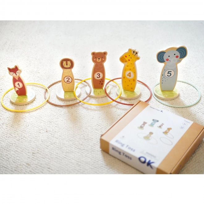 Lesena igra za natančnost s obročem Tooky Toy