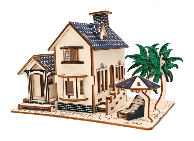 Woodcraft Leseni 3D sestavljanka Hiša na plaži