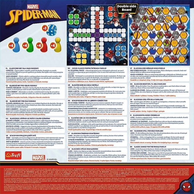 Nabor iger 2v1 Človek, ne jezi se, Kače in lestve Spider-Man v škatli 25x25x5,5cm