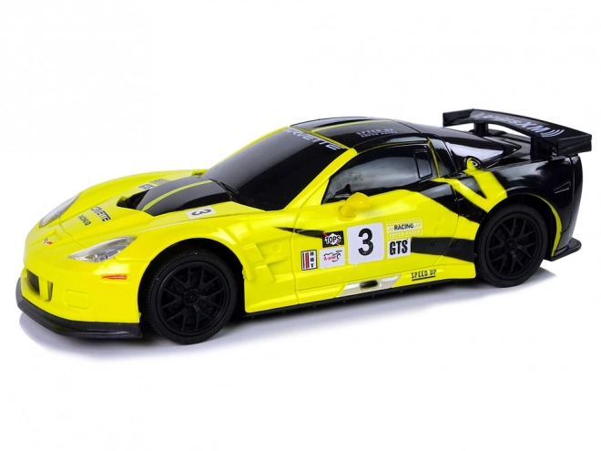 Športni avto R/C 1:24 Corvette rumene C6.R 2.4 G luči