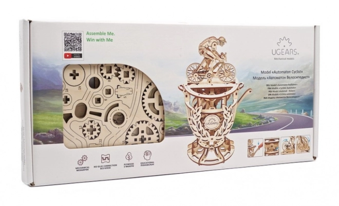 Ugears 3D lesene mehanske sestavljanke Samohodni kolesar