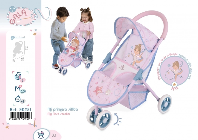 DeCuevas 90251 Športni voziček za punčke trikolesni GALA 2023 - 55 cm