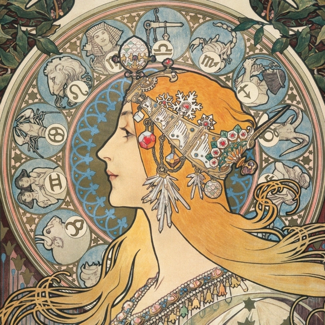 Kratki koledar Alfons Mucha 2025, 30 × 30 cm