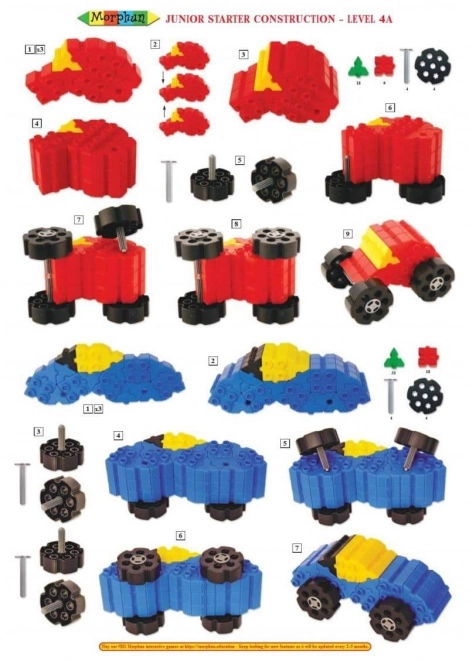 Morphun 4 Vozila gradbeni set - 64 delov