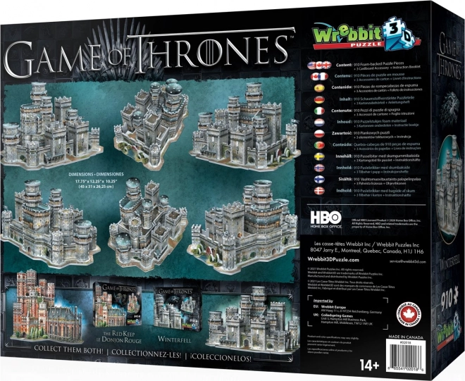 WREBBIT 3D sestavljanka Igra prestolov: Winterfell 910 kosov