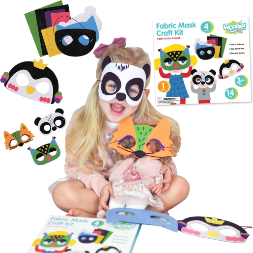 Kreativni komplet filcanih mask za otroke – 4 vrste