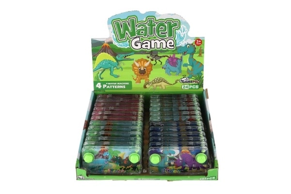 Vodna igra miselna naloga 11x6cm plastika dinozaver 4 vrste 24kos v škatli