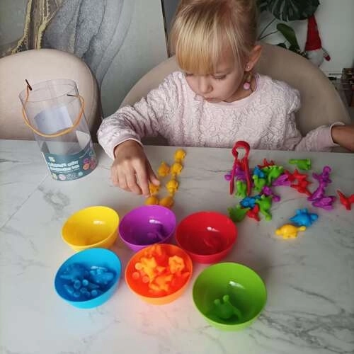 Lesena montessori igra Nauči se šteti – Dinozavri