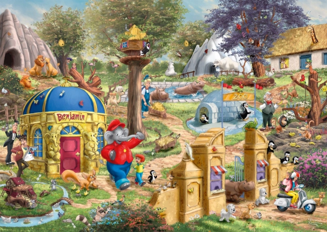 Sestavljanka Benjamin Kvítko: Dan v Neustadtskem Zoo 1000 kosov