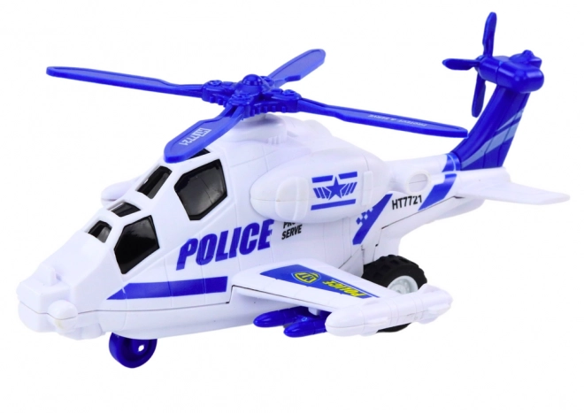 Policijski helikopter s frikcijskim pogonom, lučjo in zvokom