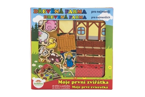 3D lesena kmetija Moje prve živalce - 28 kosov