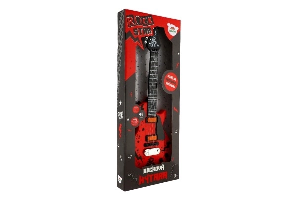 Električna kitara ROCK STAR plast 58cm na baterije z zvokom, svetlobo v škatli 24x62x5,5cm