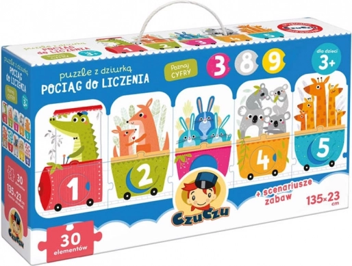 Sestavljanka z luknjo – vlak za štetje
