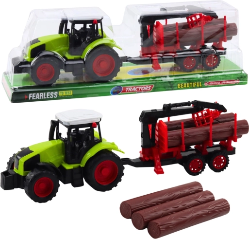 Traktor s prikolico HDS za prevoz lesa – plastična igrača