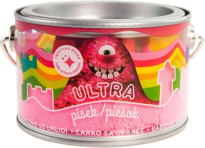 Ultra fin pesek za kinectiko z bleščicami 200 g – rožnat