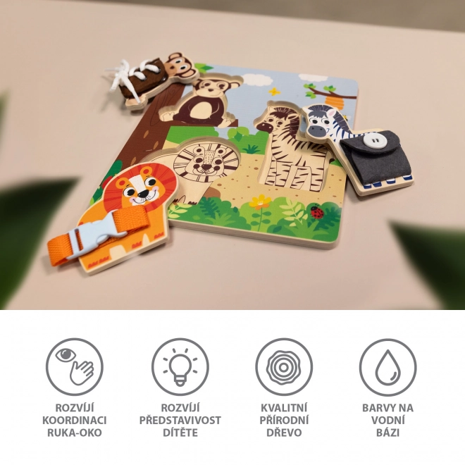 Leseno Montessori safaripuzzle za otroke