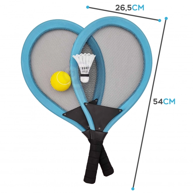 Velike loparje za tenis in badminton za otroke z žogico