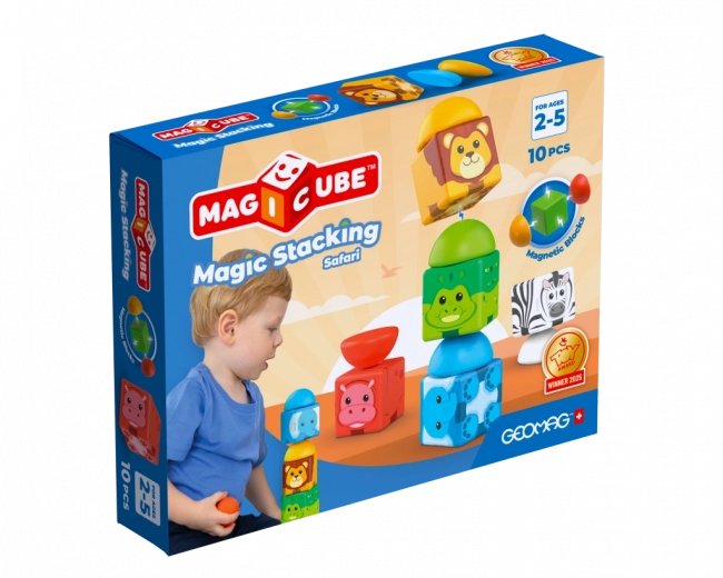 geomag magicube safari – magnetna sestavljanka za otroke od 2 let