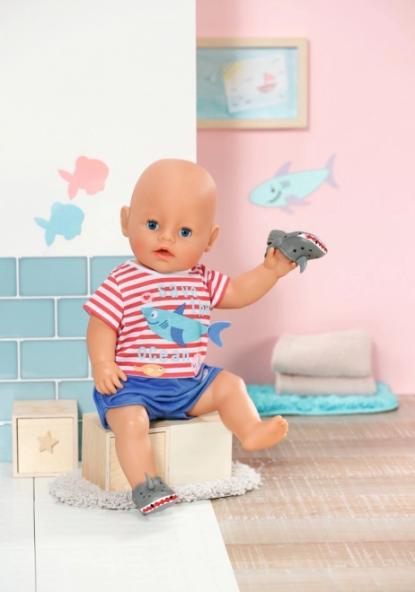 BABY born Pižamka in copatki, modri, 43 cm
