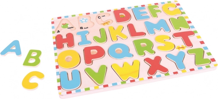 Lesena abeceda s slikami BIGJIGS TOYS