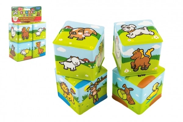 Mehke kocke Moje prve živali - 4 kosi