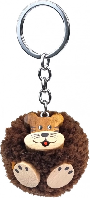 Leseni obesek za ključe Tiger s cofom
