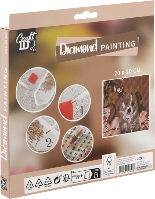 GRAFIX Diamantno slikanje Luštno psiček 20x20cm