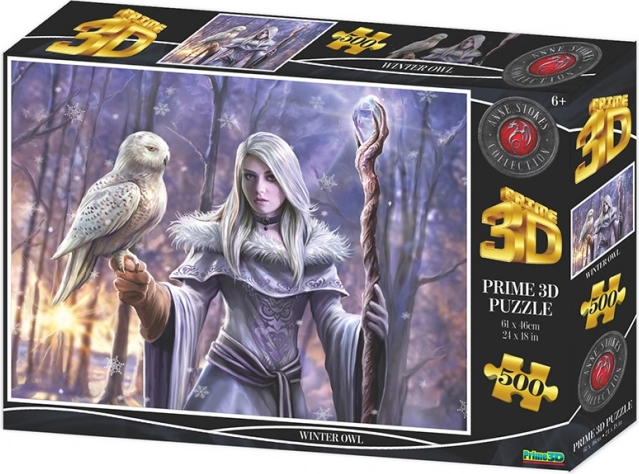 Sestavljanka Zimska sova 3D 500 koščkov