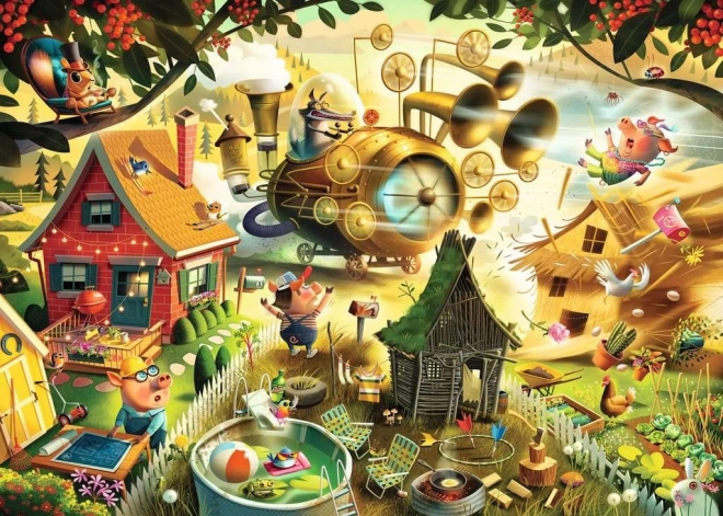 Ravensburger sestavljanka Pozor, pujsi! – Trije mali prašički, 1000 koščkov