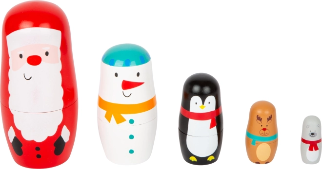 Small Foot božične lesene matrjoške