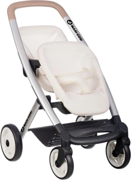 Športni voziček za punčke za dvojčka SMOBY Maxi Cosi, bež