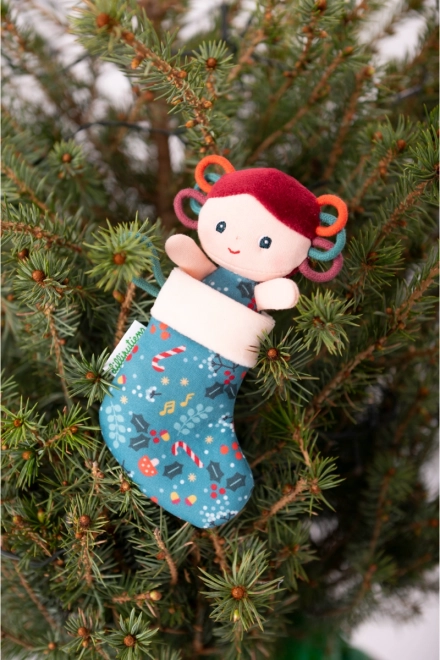 Lilliputiens božični škrat z modro nogavico