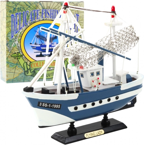 Model zbirateljske ribiške ladje Flying Lady modra 24x23 cm