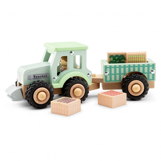 Traktor s prikolico in tovorom