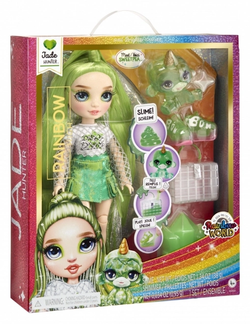 Rainbow High modna punčka z živalico - Jade Hunter
