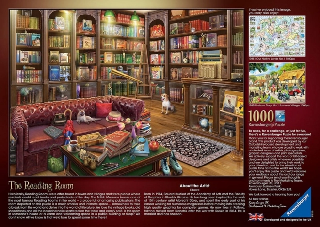 Sestavljanka Udobna Knjižnica 1000 kosov Ravensburger