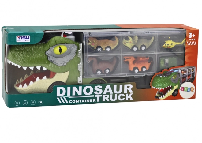 Dinozaver Transportni Kamion 6 kos Luči Zvoki Zelena