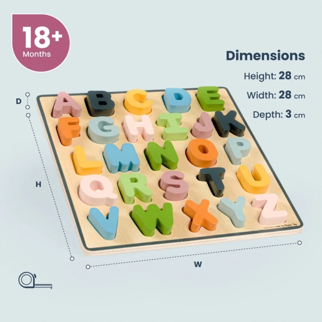 Bigjigs Toys Lesene puzzle velika črkovna abeceda - ABC