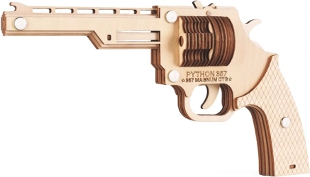 Lesene 3D sestavljanke revolver na elastike