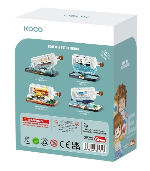 Gradbeni komplet KOCO Titanic v steklenici