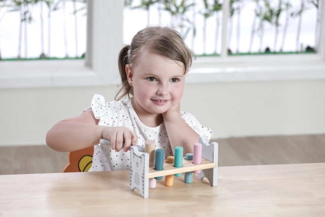 VIGA PolarB Lesena klopica s kladivcem – Montessori igrača