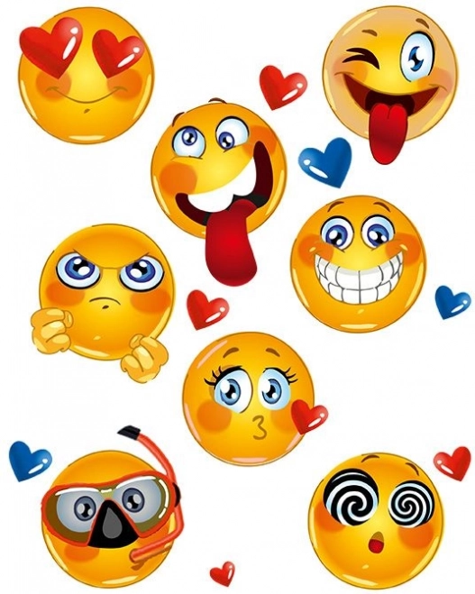 Velik list likalnih nalepk Emoji