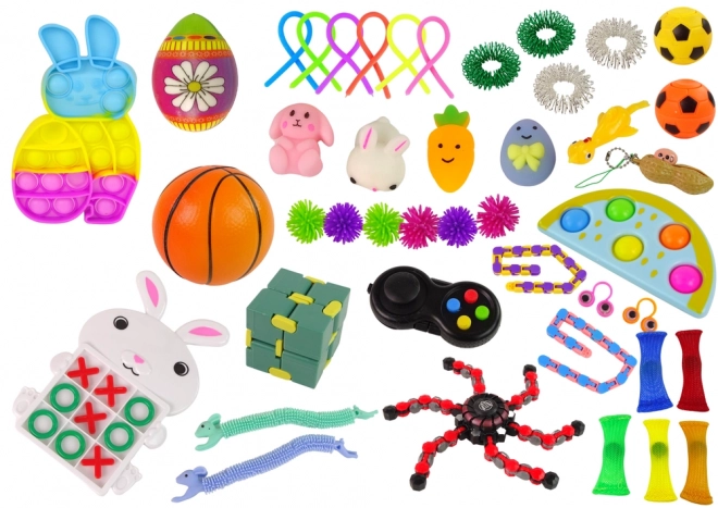 Velikonočno Fidget Toys Pop It Squishy Anti-stres Set 42 elementov