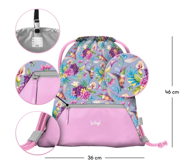BAAGL SET 3 Airy Kolibri: torbica, peresnica, vrečka