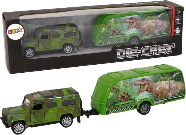 Igrače Jeep s prikolico z dinozavri