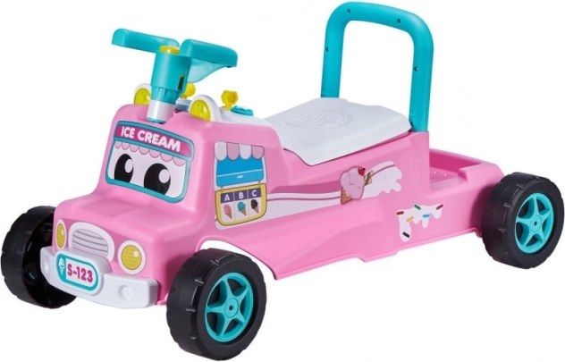 Interaktivno poganjalno vozilo TINY TOWN buggy – rožnati sladoledni tovornjak