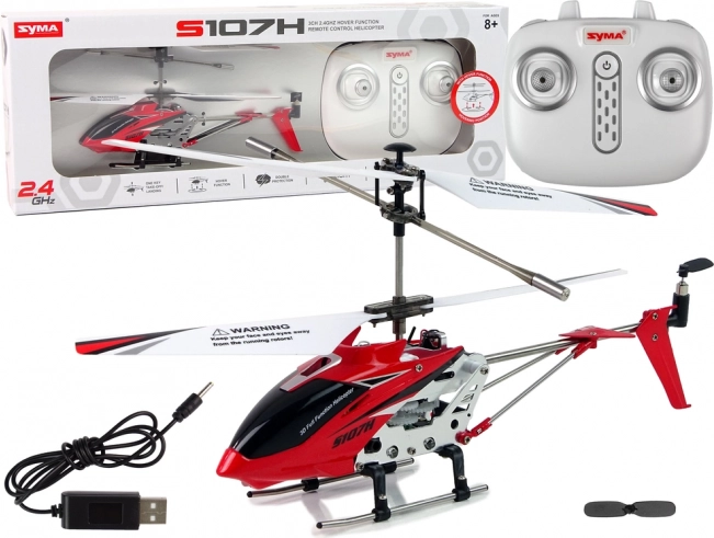 RC helikopter SYMA S107H 2,4 GHz – rdeč