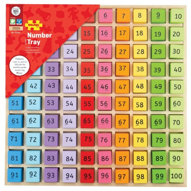 Izobraževalna igrača Bigjigs Toys – Lesene številke v zaboju