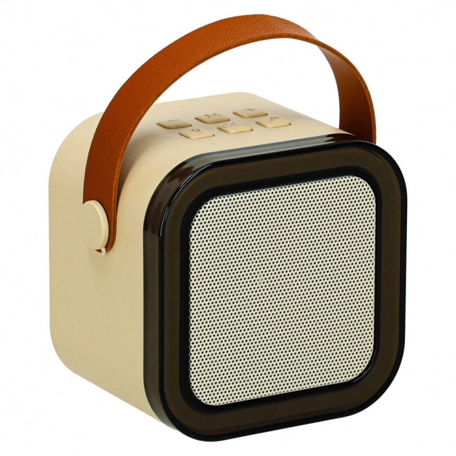 Karaoke set 2 mikrofona + prenosni zvočnik BLUETOOTH USB LED bež barva