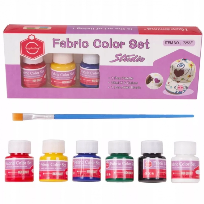 Set barv za tekstil 6 barv z dodatki